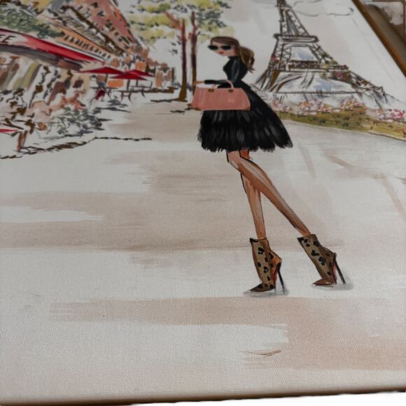 Colleen Karis Liesl Long Girl in Paris Painting Framed Woman Modern Wall Art - Picture 6 of 8